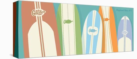 Longboards Surfboard print No. 2-John W Golden-Stretched Canvas