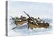 Longboats Racing to Harpoon a Whale-null-Premier Image Canvas