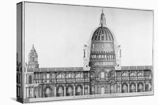 Longitudinal Section of St Paul's Cathedral, City of London, 1720-null-Premier Image Canvas