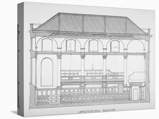 Longitudinal Section of the Church of St Clement, Eastcheap, City of London, 1860-John Clayton-Premier Image Canvas