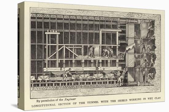 Longitudinal Section of the Tunnel with the Shield Working in Wet Clay-null-Premier Image Canvas
