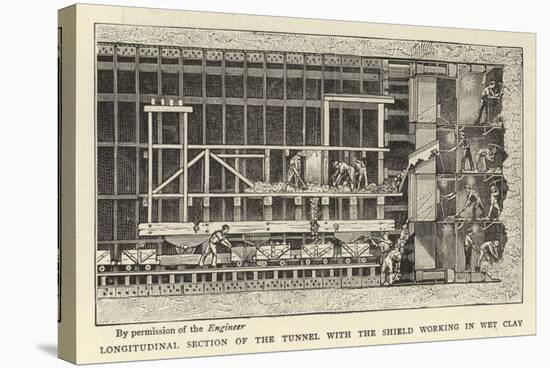 Longitudinal Section of the Tunnel with the Shield Working in Wet Clay-null-Premier Image Canvas