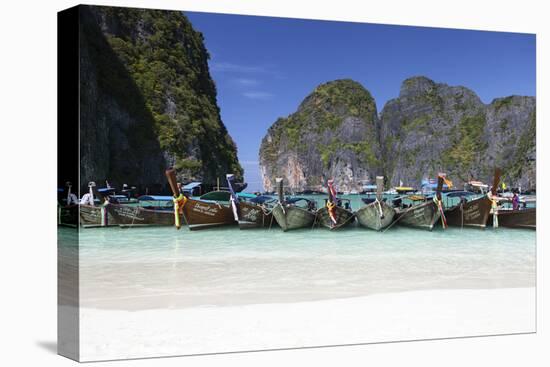 Longtail Boats at the Beach, Maya Bay at Koh Phi Phi Leh, Thailand, Andaman Sea-Harry Marx-Premier Image Canvas