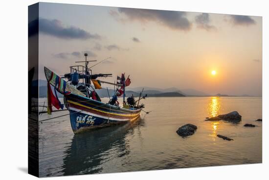 Longtail Boats on the Beach, Sunrise in the Bo Phut Beach, Island Ko Samui, Thailand, Asia-P. Widmann-Premier Image Canvas