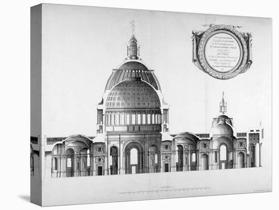 Longtitudinal Section Through St Paul's Cathedral, City of London, 1700-null-Premier Image Canvas