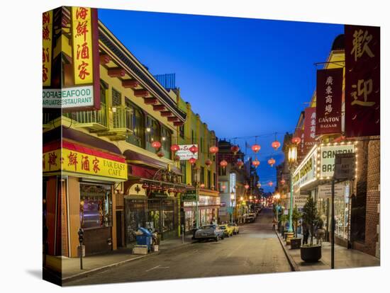 Look Down Grant Street in Chinatown at Dusk in San Francisco, California, Usa-Chuck Haney-Premier Image Canvas