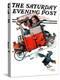 "Look Out Below" or "Downhill Daring" Saturday Evening Post Cover, January 9,1926-Norman Rockwell-Premier Image Canvas