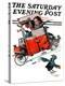 "Look Out Below" or "Downhill Daring" Saturday Evening Post Cover, January 9,1926-Norman Rockwell-Premier Image Canvas