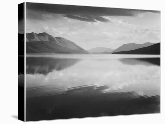 Looking Across Lake Toward Mts "Evening McDonald Lake Glacier National Park" Montana 1933-1942-Ansel Adams-Stretched Canvas