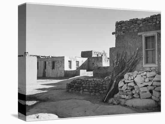 Looking Across Street Toward Houses "Acoma Pueblo. [NHL New Mexico]" 1933-1942-Ansel Adams-Stretched Canvas