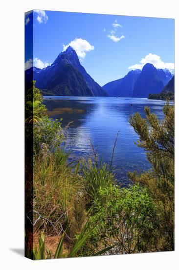 Looking across the Waters of Milford Sound Towards Mitre Peak on the South Island of New Zealand-Paul Dymond-Premier Image Canvas