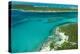 Looking Down at Airplane's Shadow, Jet Ski, Clear Tropical Water and Islands, Exuma Chain, Bahamas-James White-Premier Image Canvas