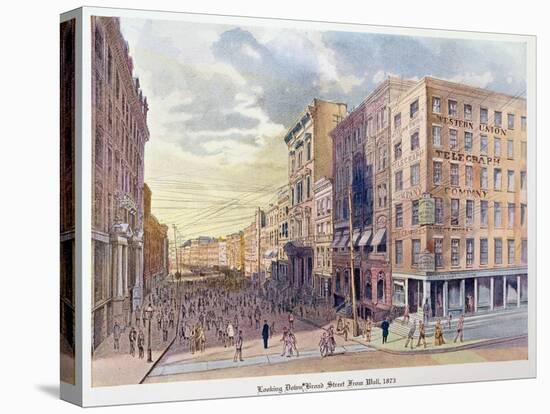 Looking Down Broad Street from Wall in 1873, Illustration from 'Old New York, Yesterday and Today…-American School-Premier Image Canvas