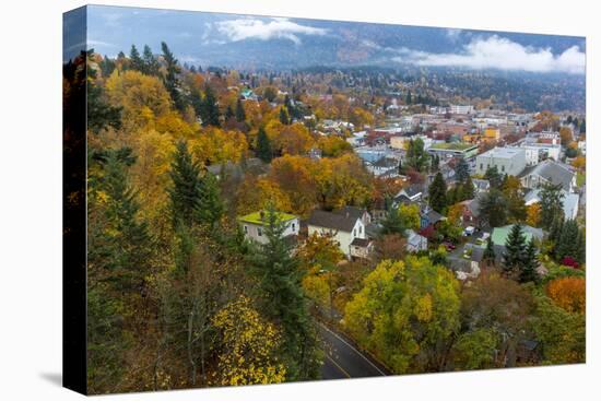 Looking Down into Autumn in Downtown Nelson, British, Columbia, Canada-Chuck Haney-Premier Image Canvas