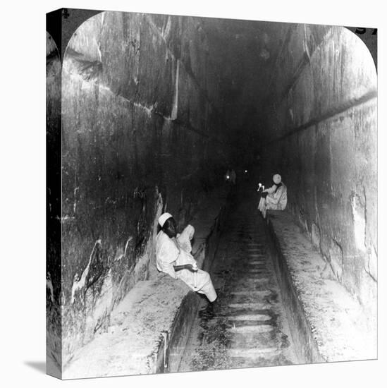 Looking Down the Main Passage to Khufu's Sepulchre Within the Great Pyramid, Egypt, 1905-Underwood & Underwood-Premier Image Canvas