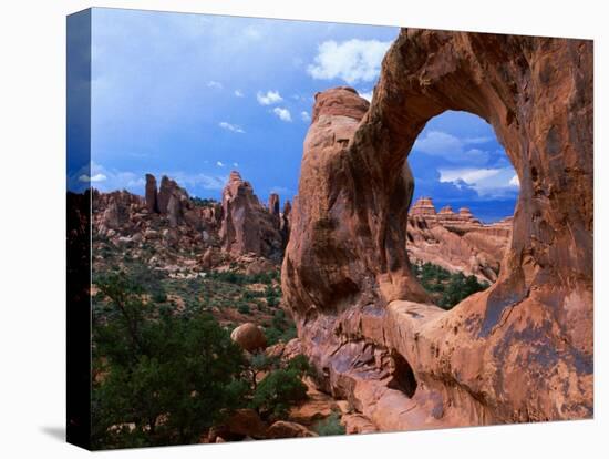 Looking Through an Arch in Arches National Monument, Utah, Arches National Park, USA-Mark Newman-Premier Image Canvas
