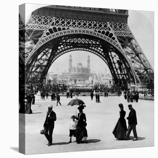 Looking Through the Base of the Eiffel Tower to the Trocadero and Colonial Station-null-Premier Image Canvas