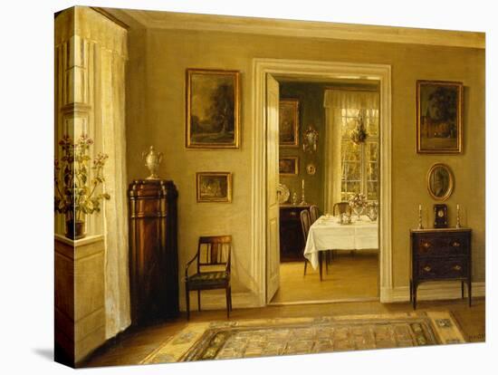 Looking through to the Dining Room, (Oil on Canvas)-Hans Hilsoe-Premier Image Canvas