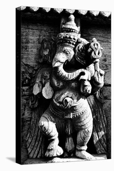 Lord Ganesh Wooden Sculpture, Mysore Temple, Karnataka, India, 1985-null-Premier Image Canvas