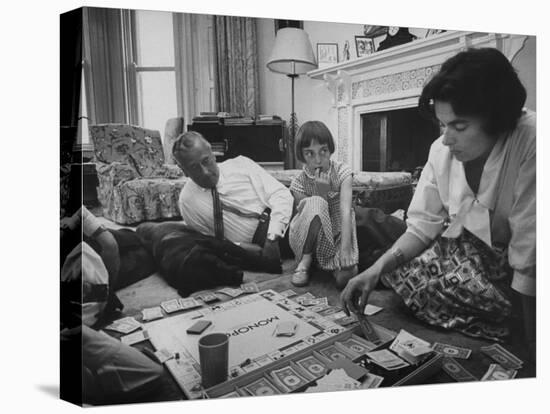 Lord Louis Mountbatten, with Daughter and Grandchildren Playing Monopoly-Ralph Crane-Premier Image Canvas