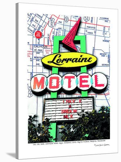 Lorraine Motel Sign-null-Stretched Canvas