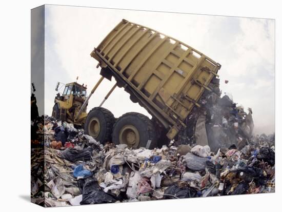 Lorry Arrives at Waste Tipping Area at Landfill Site, Mucking, London-Louise Murray-Premier Image Canvas