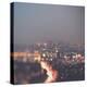 Los Angeles at Night with Road Traffic-Myan Soffia-Premier Image Canvas