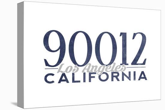 Los Angeles, California - 90012 Zip Code (Blue)-Lantern Press-Stretched Canvas