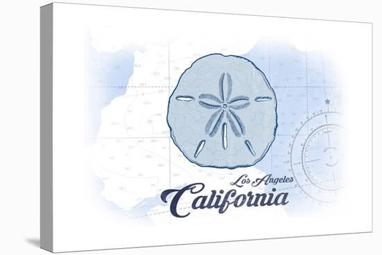 Los Angeles, California - Sand Dollar - Blue - Coastal Icon-Lantern Press-Stretched Canvas