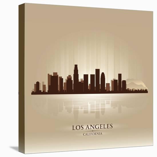 Los Angeles, California Skyline City Silhouette-Yurkaimmortal-Stretched Canvas