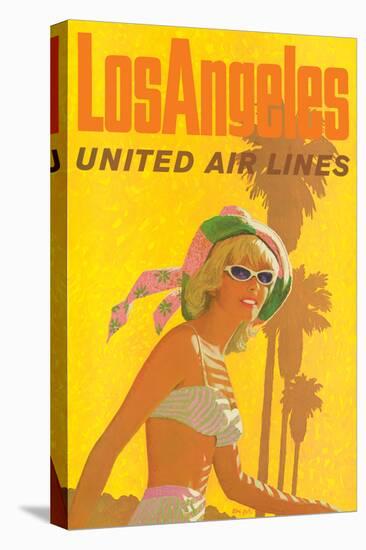 Los Angeles, California - United Air Lines - Vintage Airline Travel Poster, 1960s-Stan Galli-Stretched Canvas