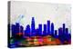 Los Angeles City Skyline-NaxArt-Stretched Canvas