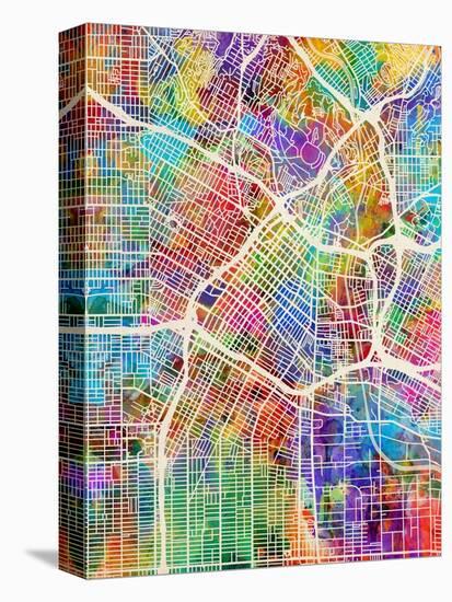 Los Angeles City Street Map-Tompsett Michael-Stretched Canvas