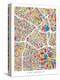 Los Angeles City Street Map-Michael Tompsett-Stretched Canvas