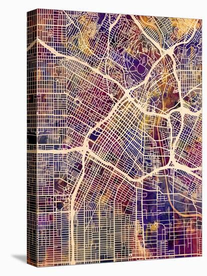 Los Angeles City Street Map-Michael Tompsett-Stretched Canvas