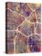 Los Angeles City Street Map-Michael Tompsett-Stretched Canvas