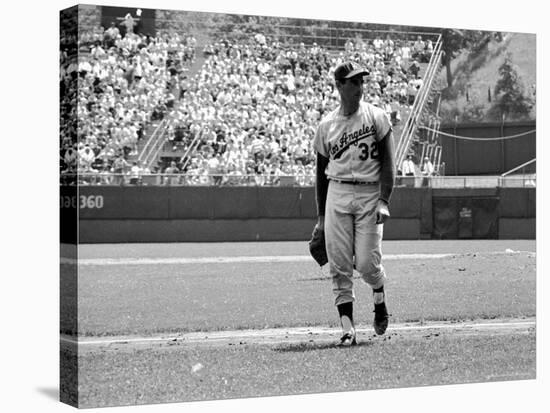 Los Angeles Dodgers Pitcher Sandy Koufax Taking the Field During Game Against the Milwaukee Braves-Robert W^ Kelley-Premier Image Canvas