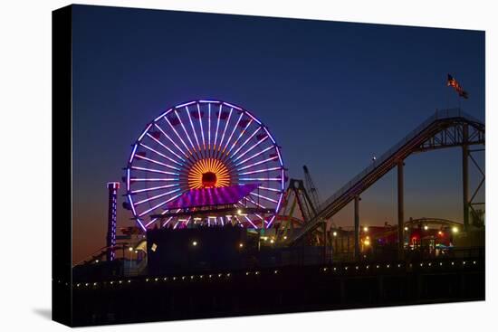 Los Angeles, Santa Monica, Ferris Wheel and Roller Coaster-David Wall-Premier Image Canvas