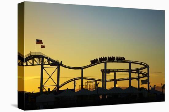 Los Angeles, Santa Monica, Roller Coaster at Sunset, Pacific Park-David Wall-Premier Image Canvas