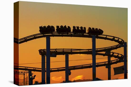 Los Angeles, Santa Monica, Roller Coaster at Sunset, Pacific Park-David Wall-Premier Image Canvas