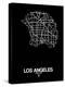 Los Angeles Street Map Black-null-Stretched Canvas