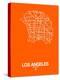 Los Angeles Street Map Orange-NaxArt-Stretched Canvas