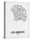 Los Angeles Street Map White-NaxArt-Stretched Canvas