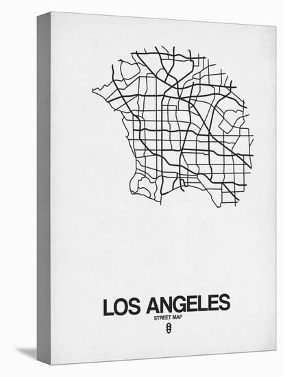 Los Angeles Street Map White-null-Stretched Canvas