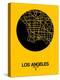 Los Angeles Street Map Yellow-NaxArt-Stretched Canvas