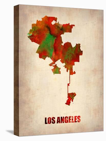 Los Angeles Watercolor Map-NaxArt-Stretched Canvas