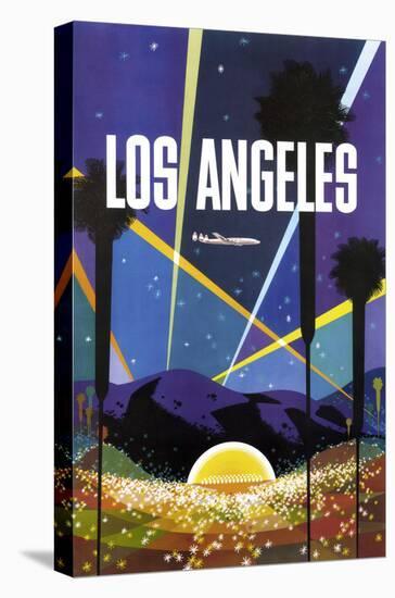 Los Angeles-Vintage Poster-Stretched Canvas