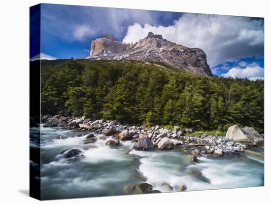 Los Cuernos Mountains and Rio Frances, Patagonia, Chile-Matthew Williams-Ellis-Premier Image Canvas