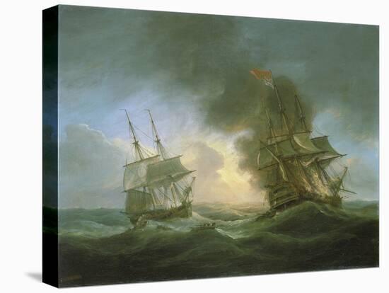 Loss of an Indiaman Ship, the 'Kent', on March 1, 1825, the Start of the Fire, in the Bay of Biscay-Thomas Luny-Premier Image Canvas