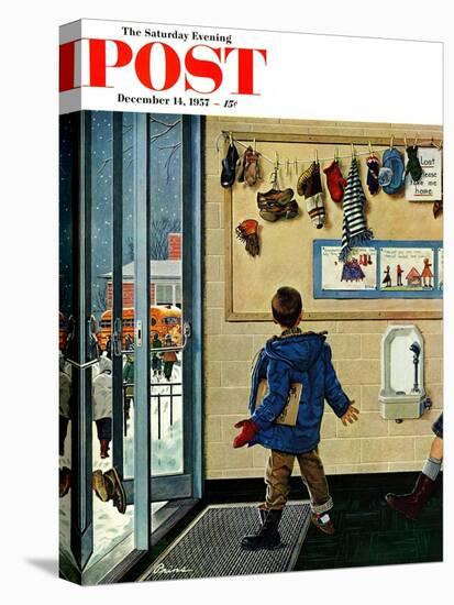 "Lost His Mitten" Saturday Evening Post Cover, December 14, 1957-Ben Kimberly Prins-Premier Image Canvas